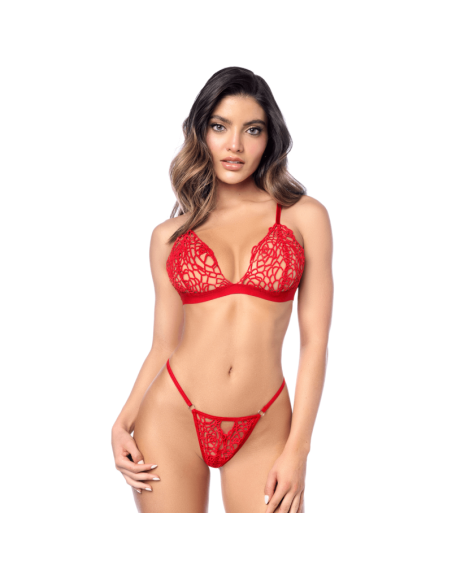 Ensemble sexy 2 pièces en crochet tricoté avec haut ajustable et string 