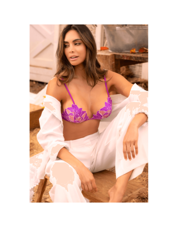 Ensemble sexy 2 pièces broderie florale 