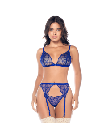 Ensemble sexy 3 pièces avec broderie brillante 