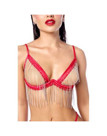 Ensemble 2 pièces à franges strass 