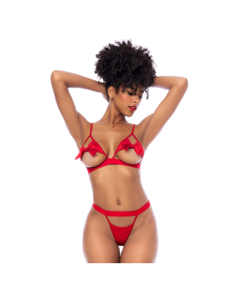 Ensemble 2 pièces Mapalé bonnets ouverts avec nœuds 