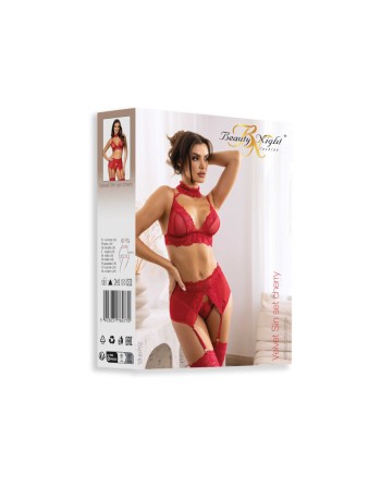 Velvet sin ensemble lingerie - Cherry