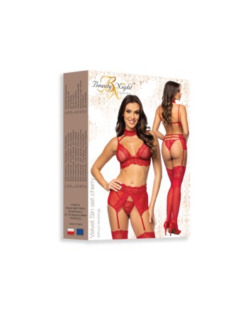 Velvet sin ensemble lingerie - Cherry