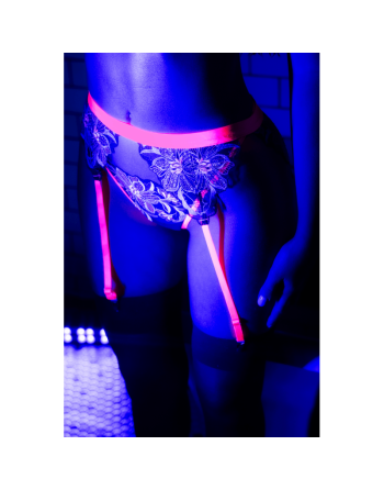 Ensemble lingerie 3 pièces bleu et rose brodé avec sequins – Mapalé