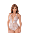 Body blanc en dentelle avec dos ouvert et encolure halter – Mapalé