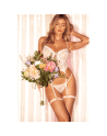 Ensemble bustier blanc en dentelle avec porte-jarretelles – Mapalé