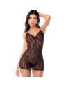 Babydoll noir en dentelle avec dos ouvert à sangles – Mapalé