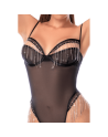 Body noir transparent avec strass scintillants – Mapalé