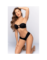 Bikini Bandeau Noir avec Anneau Central 