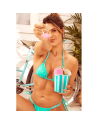 Bikini Turquoise Vinyle avec Chaînettes 