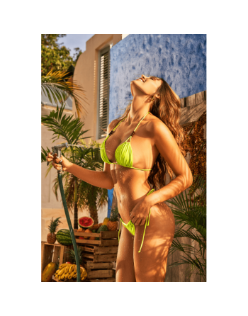 Bikini Triangle Vert avec Perles 