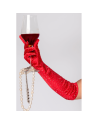 Une paire de gants satinés rouges avec strass - Mapalé