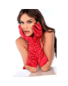 Une paire de gants satinés rouges avec strass - Mapalé