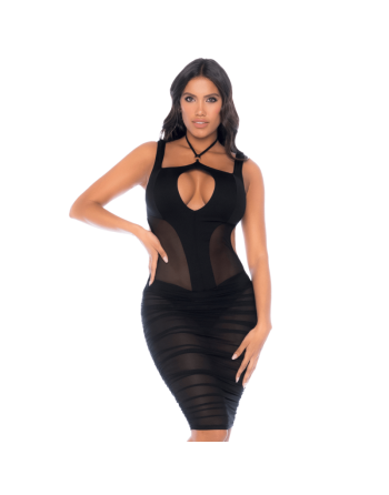 Robe noire semi transparente dos nu 