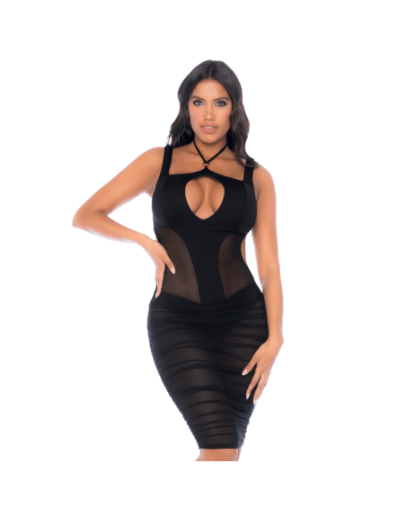 Robe noire semi transparente dos nu 