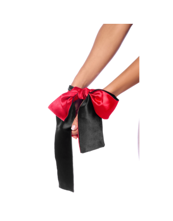 Accessoire coquin en satin réversible noir  rouge 
