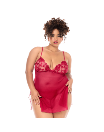 Babydoll grande taille Mapalé brodée avec string 