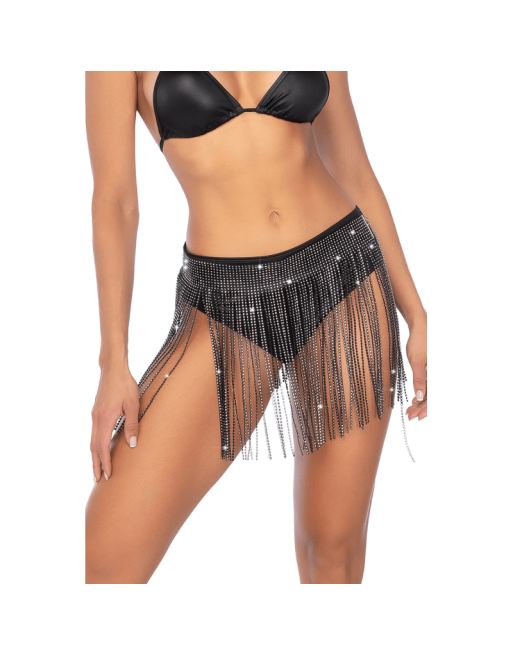 Jupe glamour à franges ornée de strass - Mapalé