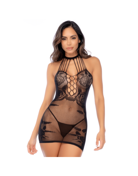 Robe en résille noire florale - Mapalé