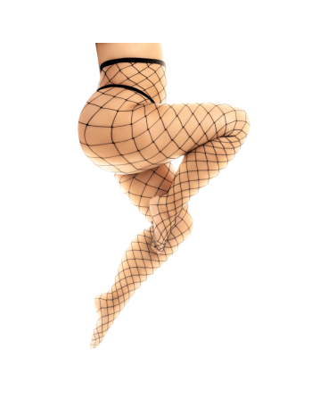 Collant grande taille large maille noire 