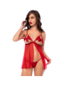 Babydoll sexy à bonnets ouverts avec string Mapalé 