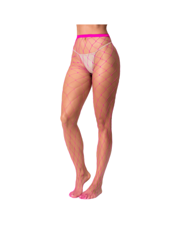 Collant large maille rose 