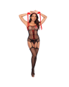Bodystocking en résille noire style infirmière avec menottes - Mapalé