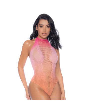 Body en résille dégradé couché de soleil 