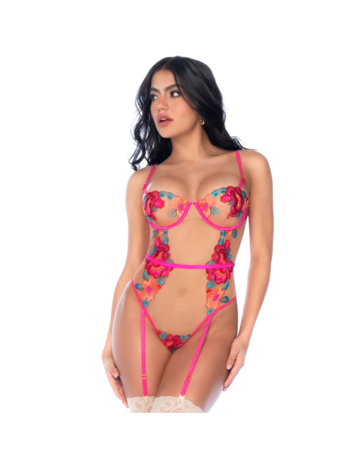 Body en Tulle Brodé Fleuri 