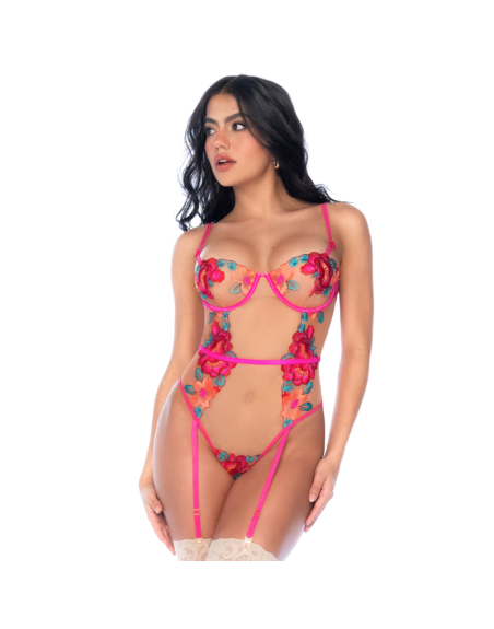 Body en Tulle Brodé Fleuri 