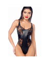 Body sexy noir dentelle  similicuir 