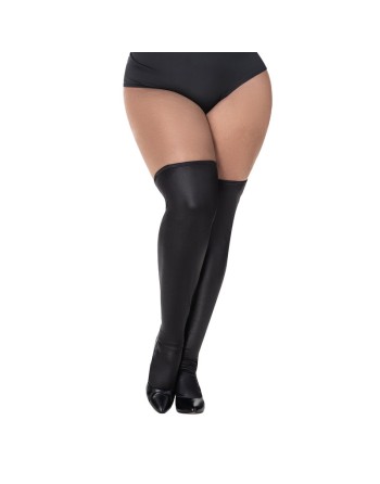 Bas en vinyl noir metallisé grande taille 