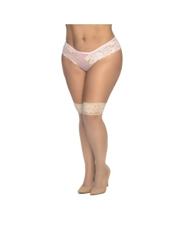 Bas en nylon, grande taille, semi transparent chair 