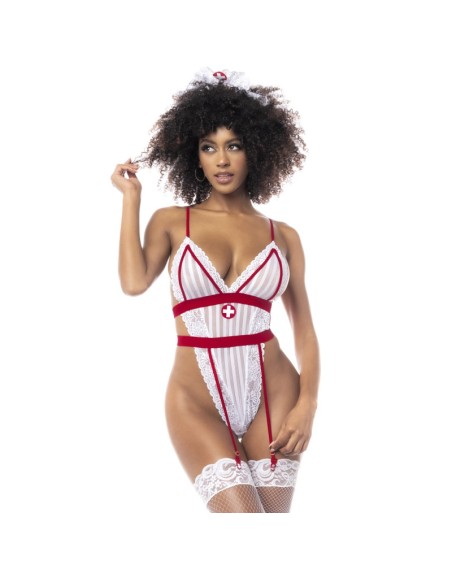 Costume infirmière avec body et serre-tête 