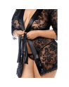Peignoir en dentelle grande taille Mapalé avec string assorti 
