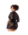 Peignoir en dentelle grande taille Mapalé avec string assorti 