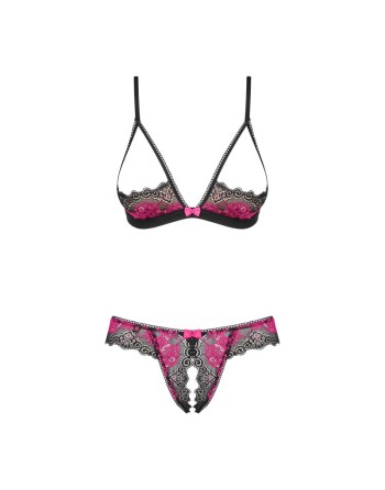 Tulia Ensemble ouvert 2 pcs - Noir et Fuchsia