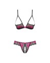 Tulia Ensemble ouvert 2 pcs - Noir et Fuchsia