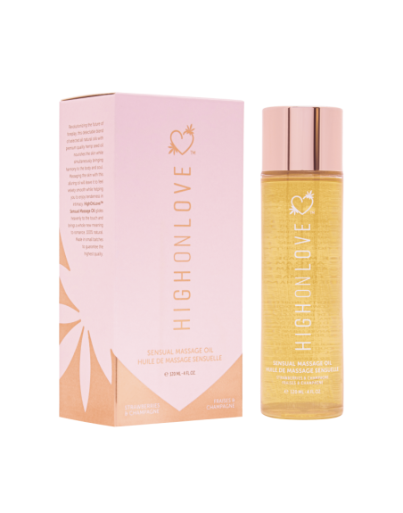 Huile de massage luxueuse Fraises et champagne - 120 ml
