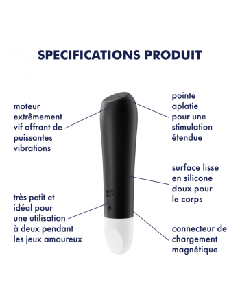 Ultra Power Bullet 2 - Noir Vibromasseur  Satisfyer 