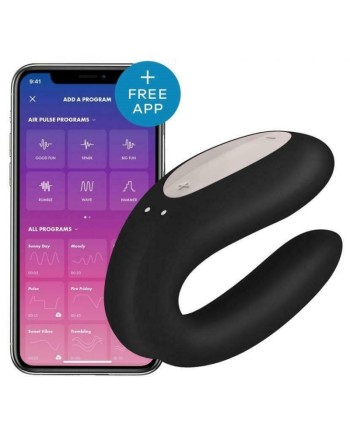 Double Joy - Noir Stimulateur connecté pour couple Satisfyer 