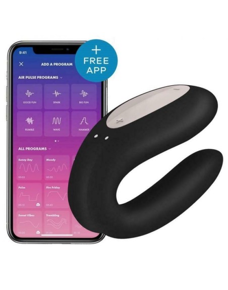 Double Joy - Noir Stimulateur connecté pour couple Satisfyer 