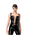 F379 Dominae Corset Top en PVC lacé sur l'avant