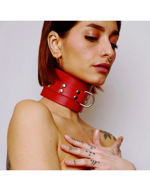 Choker minerve en cuir épais Rouge Choker minerve en cuir épais Rouge
