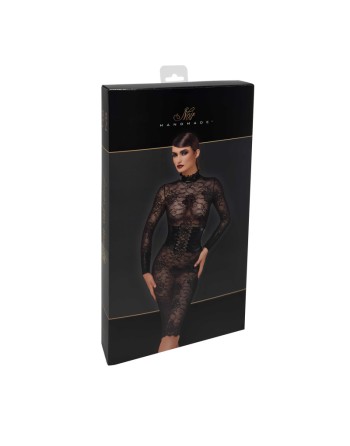 F375 Noirelle Robe corset mi-longue en dentelle